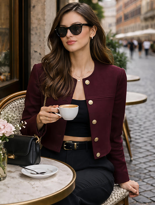 Adora Milano Giacche Cappotti Casual Monopetto Donna Elegante Giacca da Strada Capispalla
